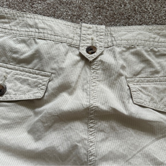 Y2K Charter Club Cream Pinstripe Ankle Cargo Pants Women’s Size 14 Preppy Spring - Picture 12 of 16
